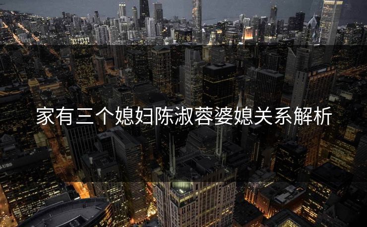 家有三个媳妇陈淑蓉婆媳关系解析